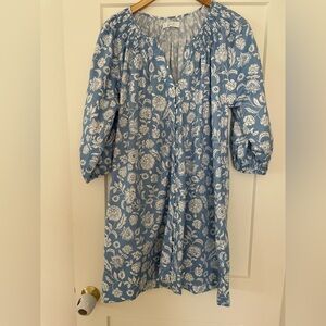 LAKE Hammock Shirt Dress in Baltic Bouquet, Size L